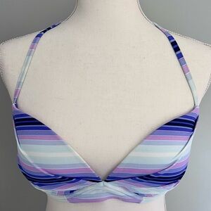 Victoria's Secret Angel Convertible Bikini Top- 32DD- Escape Stripe multicolor